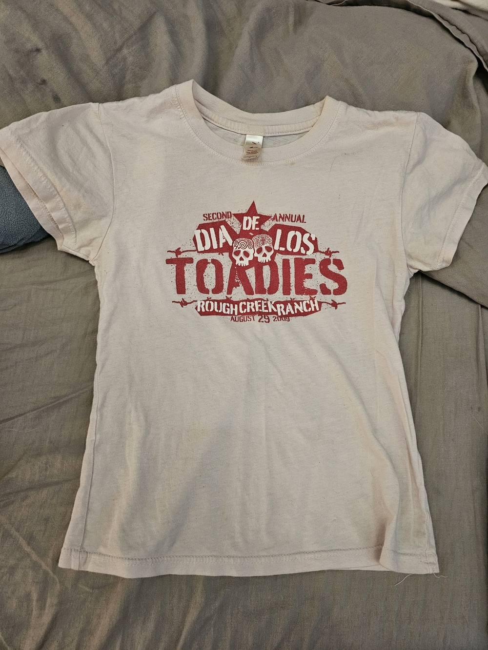 Pink Vintage Toadies Concert T-Shirt with Red Print, XS, Early 2000s